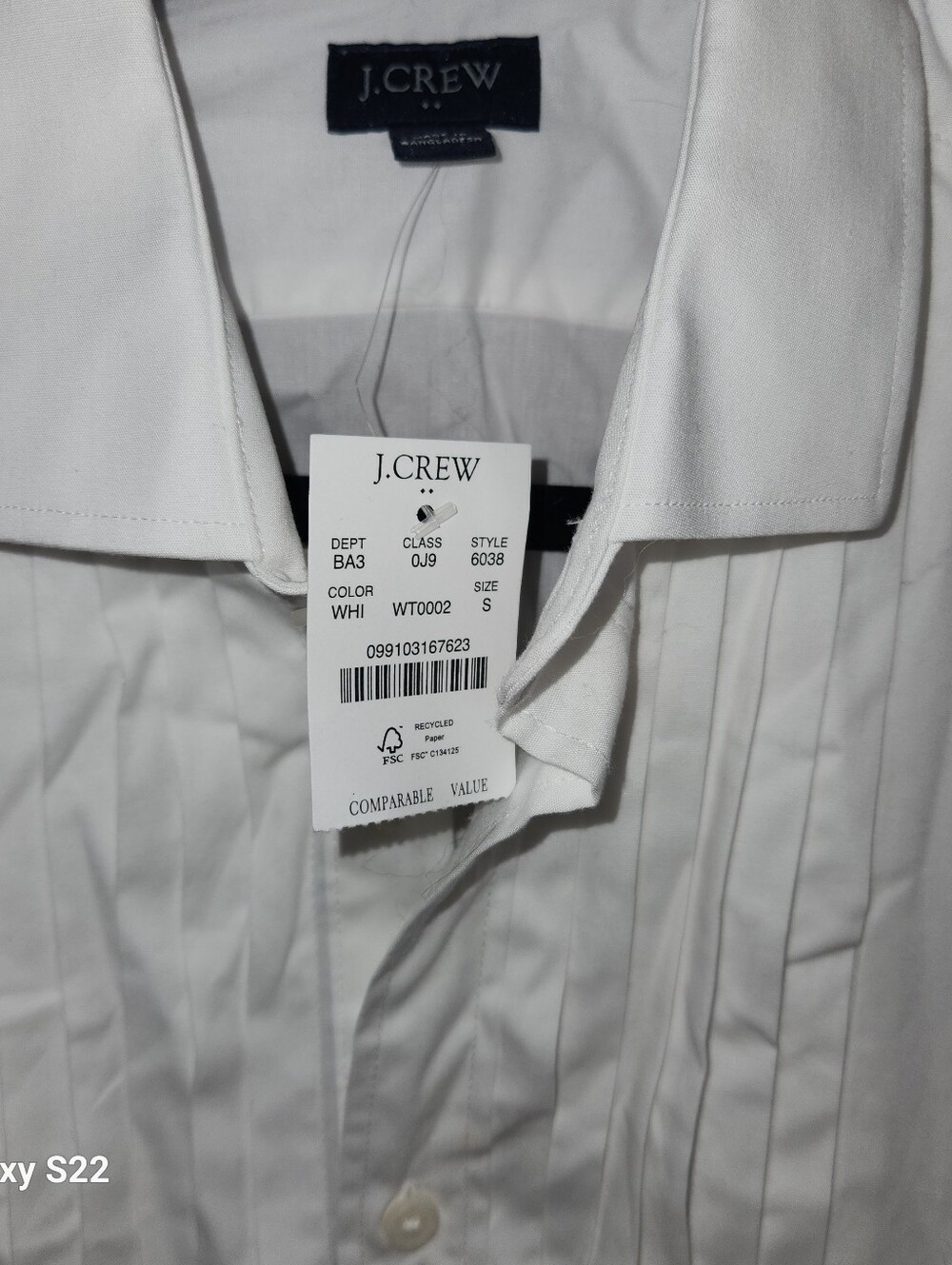 J.Crew Factory White Tuxedo Dress Shirt - Picture 5 of 6